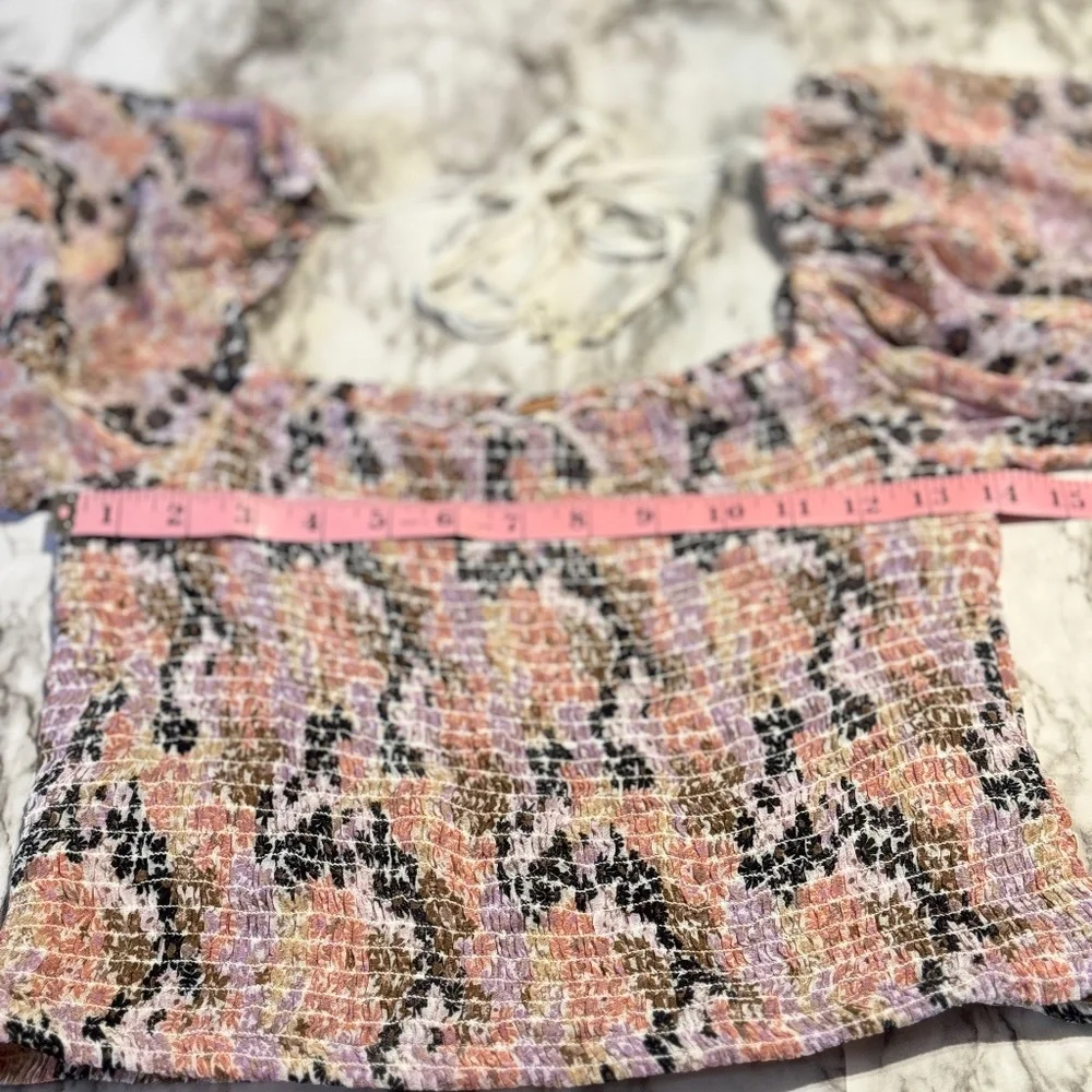FREE PEOPLE Back On Top Smocked Crop Top NWOT!